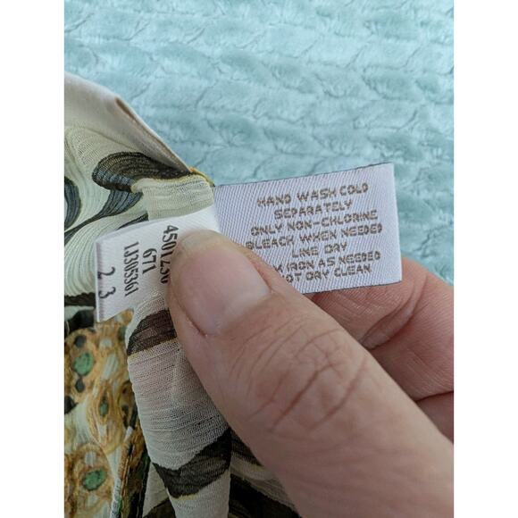 Chico's Zebra Print Peplum Hem Dolman Sleeve Sheer Blouse Size XL - Picture 9 of 9